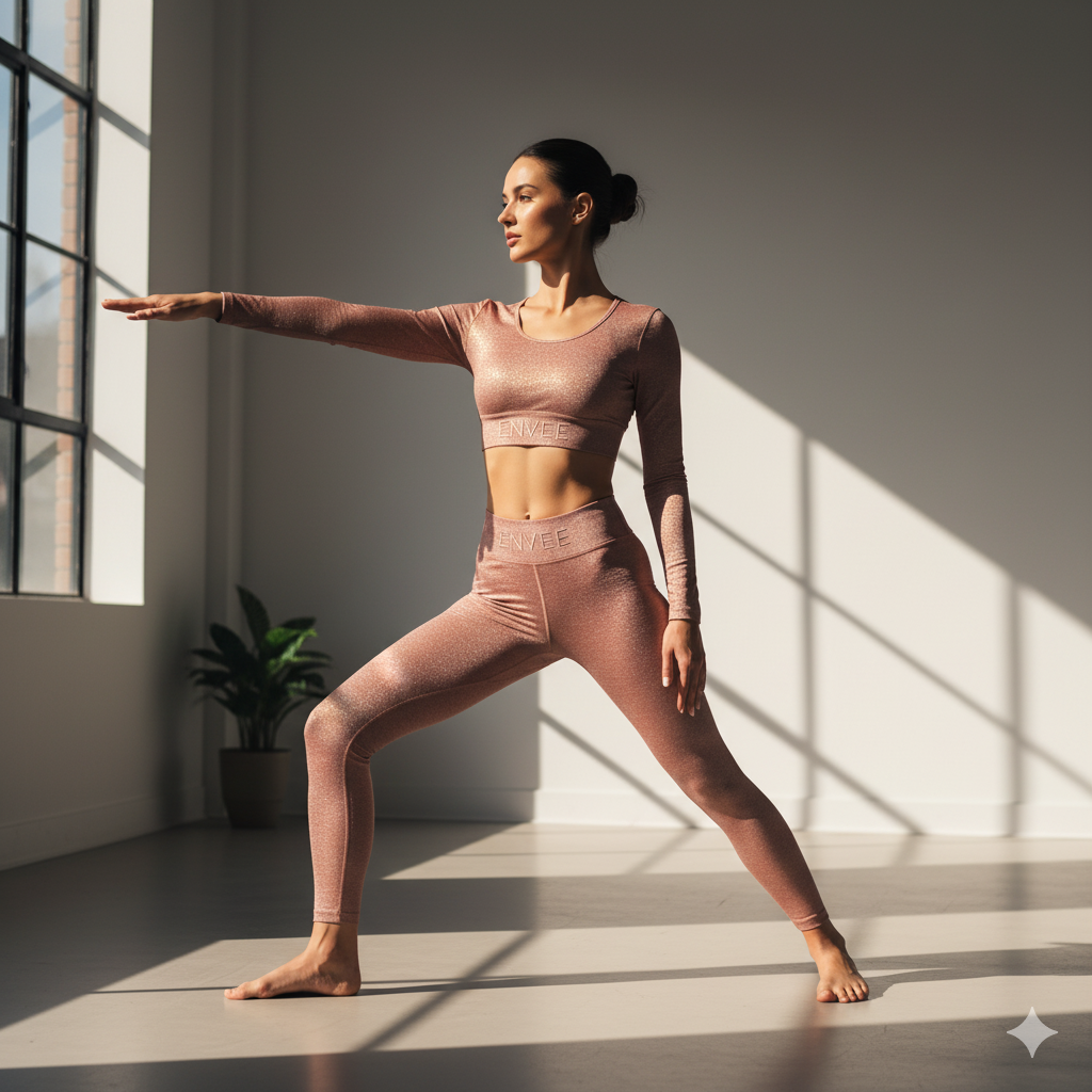 Woman doing yoga in natural sunlight